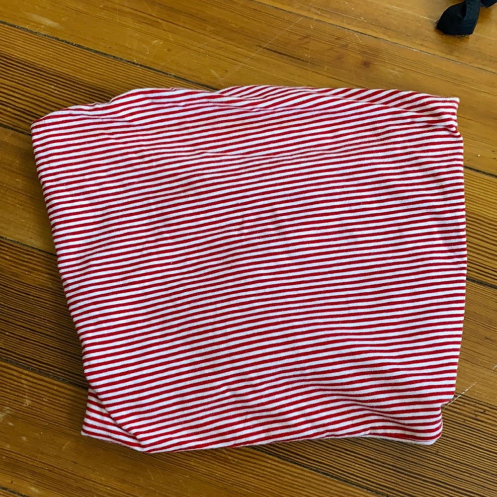 Red & white striped tube top